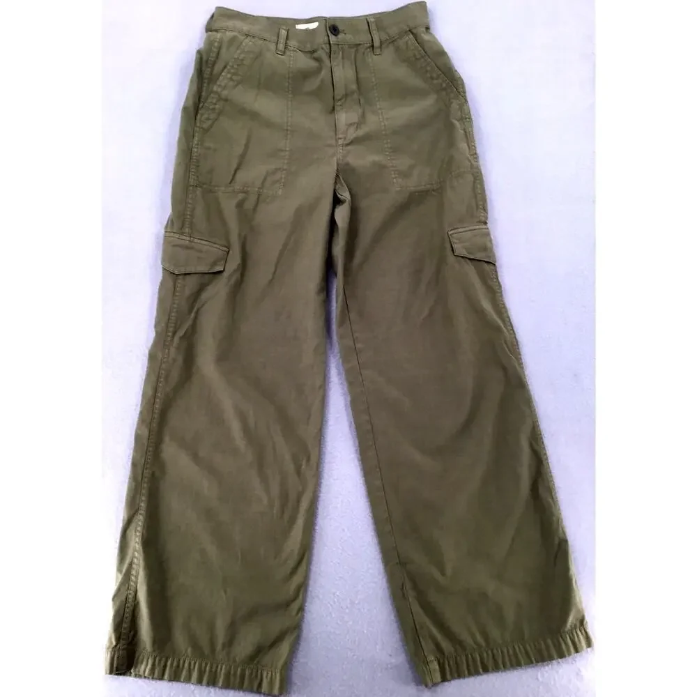 Madewell Olive Wide Leg Cargo Utility Pants Size 27